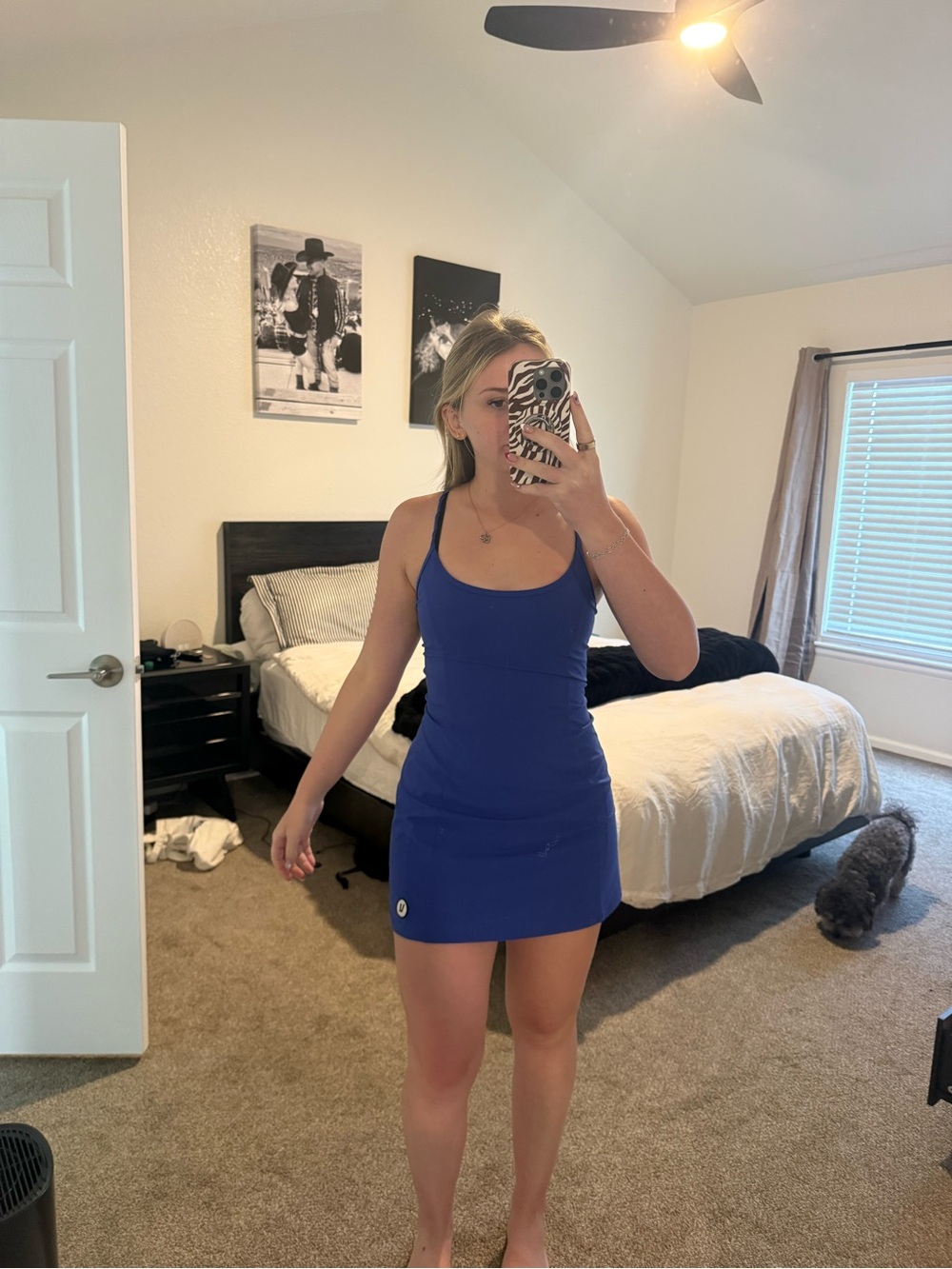Vuori Cobalt Blue Athletic Mini Dress